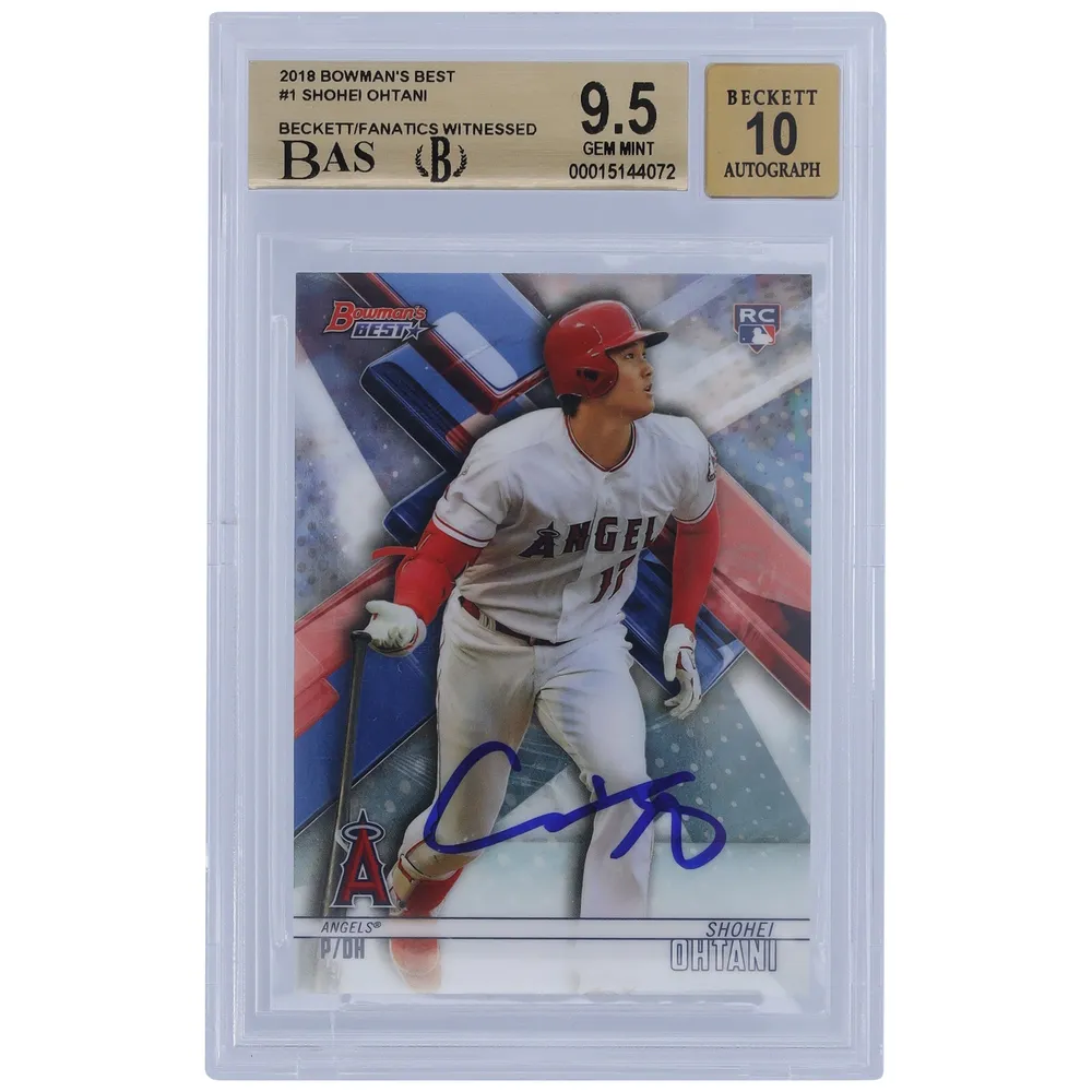 Lids Shohei Ohtani Los Angeles Angels Autographed 2018 Bowman's Best #1  Beckett Fanatics Witnessed Authenticated 9.5/10 Rookie Card -  9.5/9.5/9.5/10 Subgrades