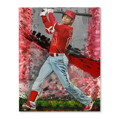 Shohei Ohtani Los Angeles Angels Fanatics Authentic Autographed Stretched 30" x 40" Embellished Giclee Canvas by Artist Cortney Wall - Limited Edition of 21
