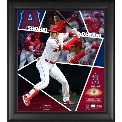 Shohei Ohtani Los Angeles Angels Fanatics Authentic Framed 15" x 17" Impact Player Collage with a Piece of Game-Used Baseball - Limited Edition of 500