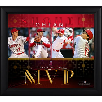 Collage encadré de Shohei Ohtani Los Angeles Angels, MVP de la Ligue américaine 2023, 15" x 17"