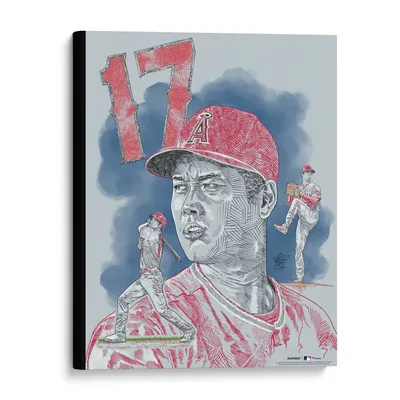 Shohei Ohtani Los Angeles Angels Fanatics Authentic Unsigned 20" x 24" Stretched Canvas Photo Print - Designed by Artist Maz Adams
