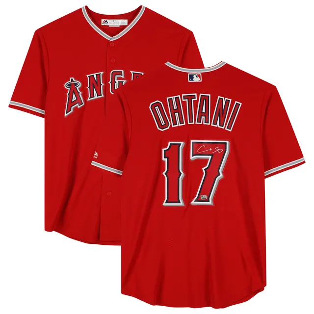 Shohei Ohtani Autographed in Silver Replica Home Jersey