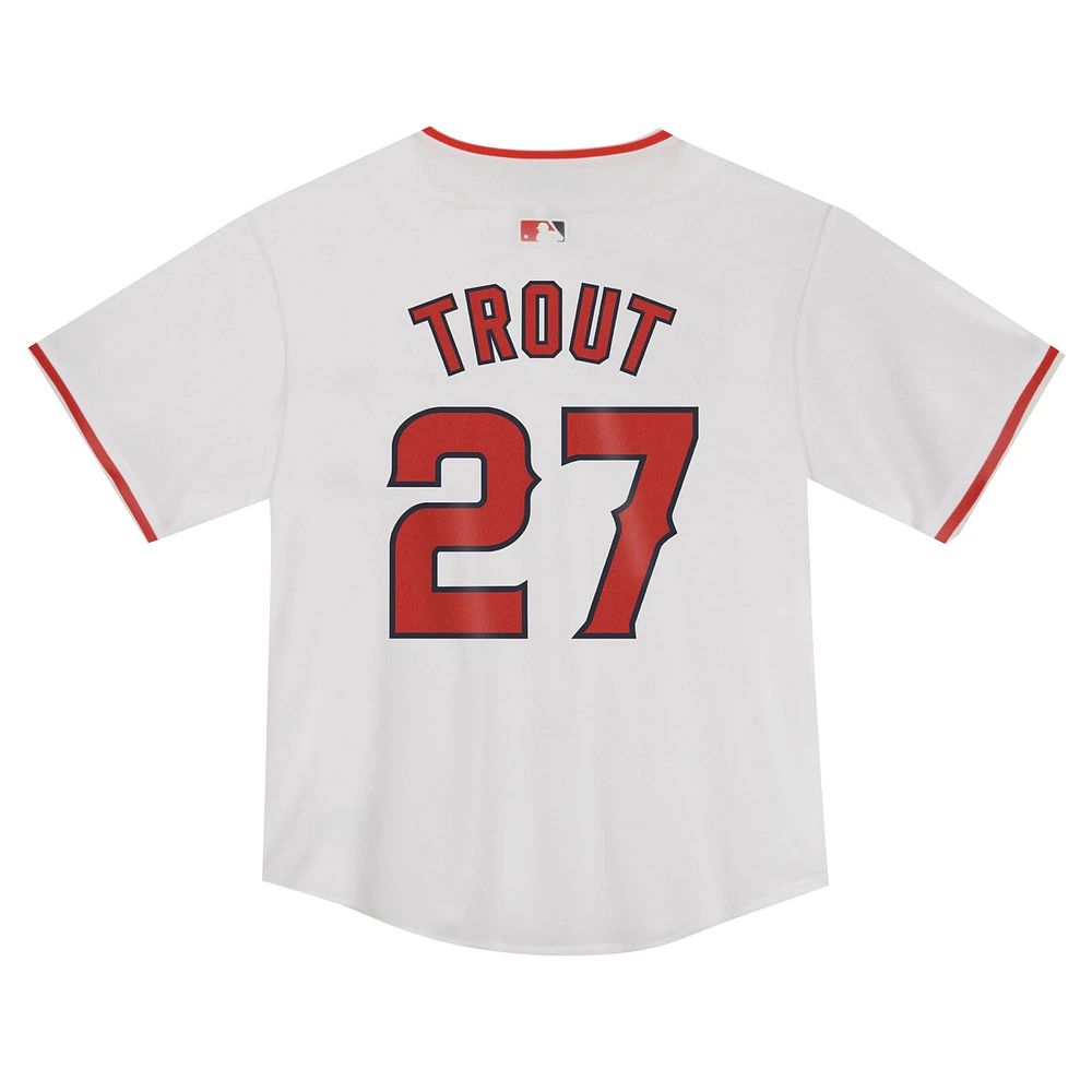 Maillot de match Nike Mike Trout des Los Angeles Angels pour tout-petit, blanc