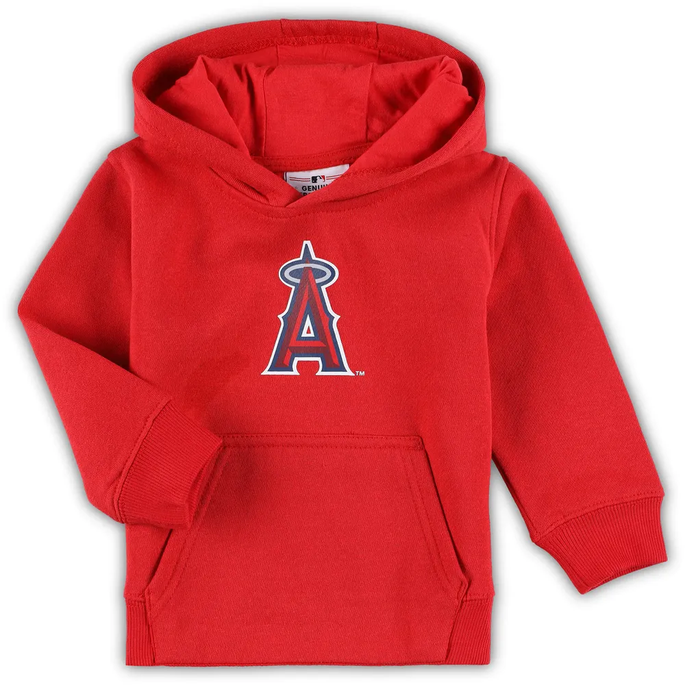 Sweat à capuche en molleton avec logo principal de l'équipe Los Angeles Angels rouge pour tout-petit