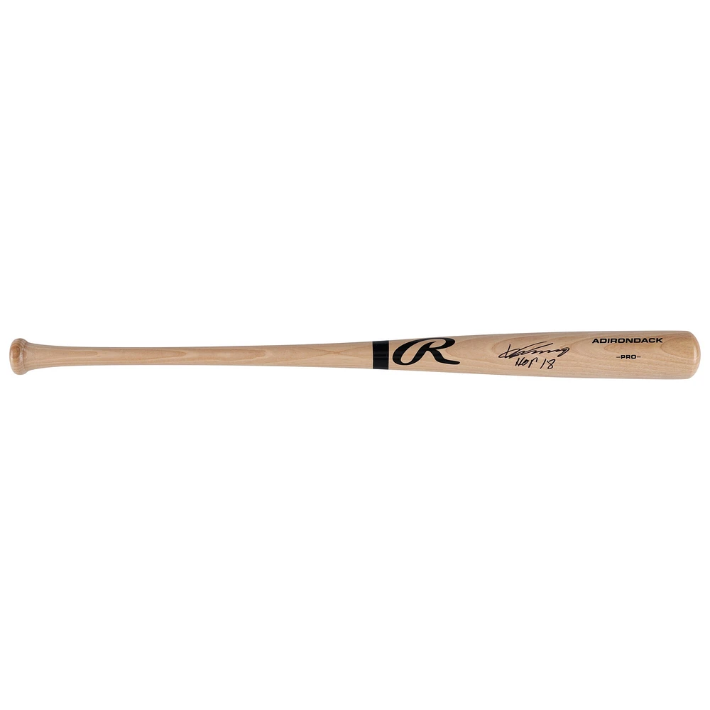 Batte de baseball professionnelle Rawlings Blonde autographiée par Vladimir Guerrero des Los Angeles Angels avec l'inscription « HOF 18 »