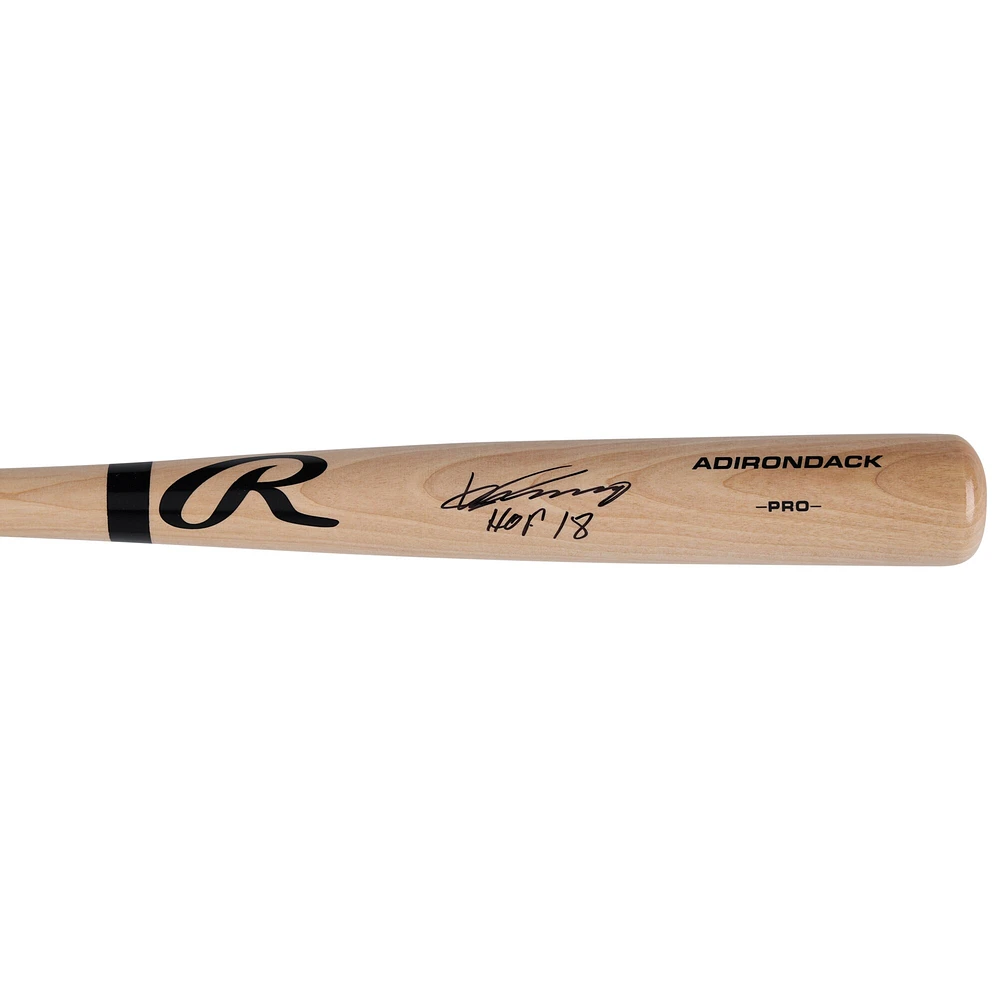 Batte de baseball professionnelle Rawlings Blonde autographiée par Vladimir Guerrero des Los Angeles Angels avec l'inscription « HOF 18 »