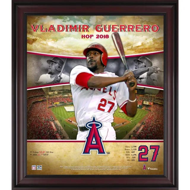 Buy the Mens White Los Angeles Angels Vladimir Guerrero#27 MLB