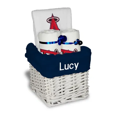 Los Angeles Angels Personalized Small Gift Basket - White