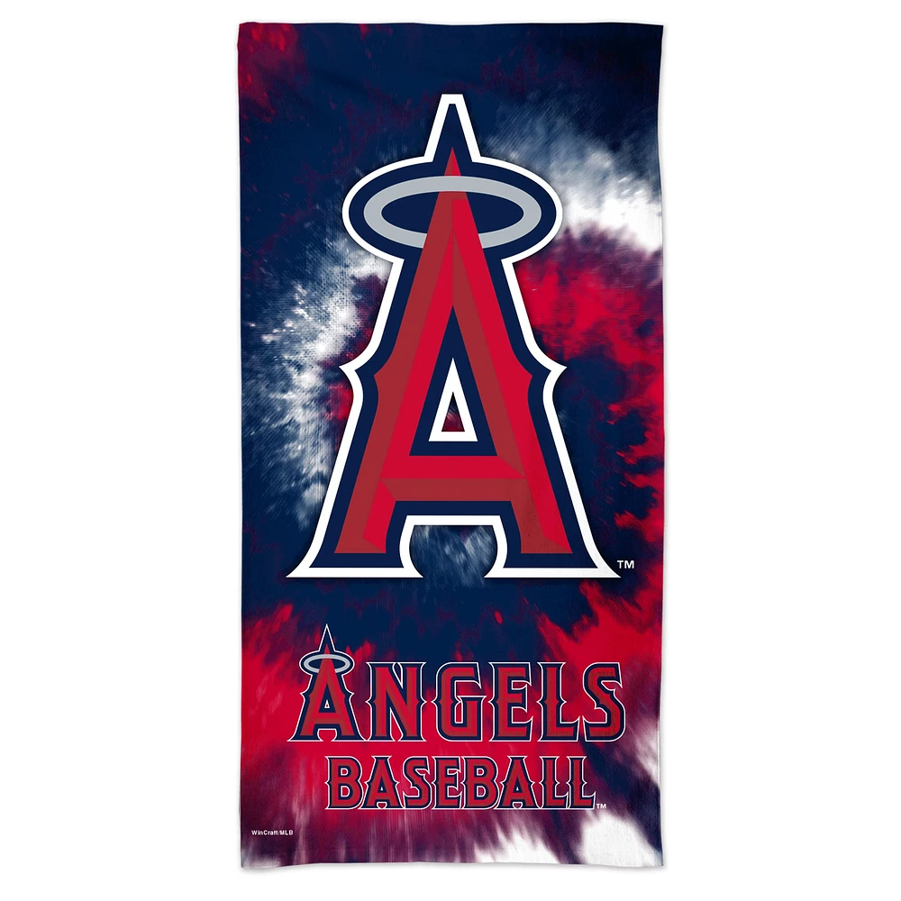 Serviette de plage WinCraft Los Angeles Angels 60'' x 30'' Tie-Dye Spectra