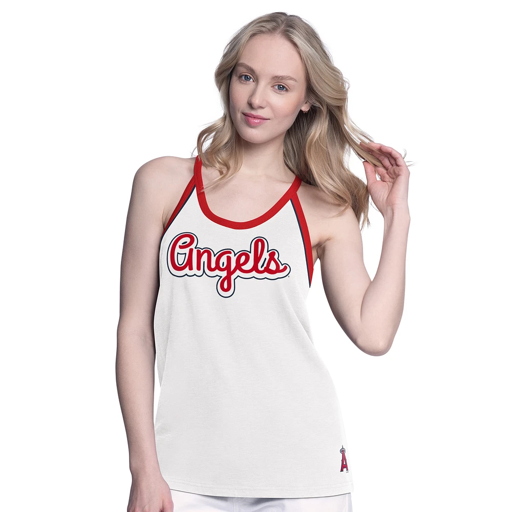 Women's G-III 4Her by Carl Banks  White Los Angeles Angels Curveball Tank Top