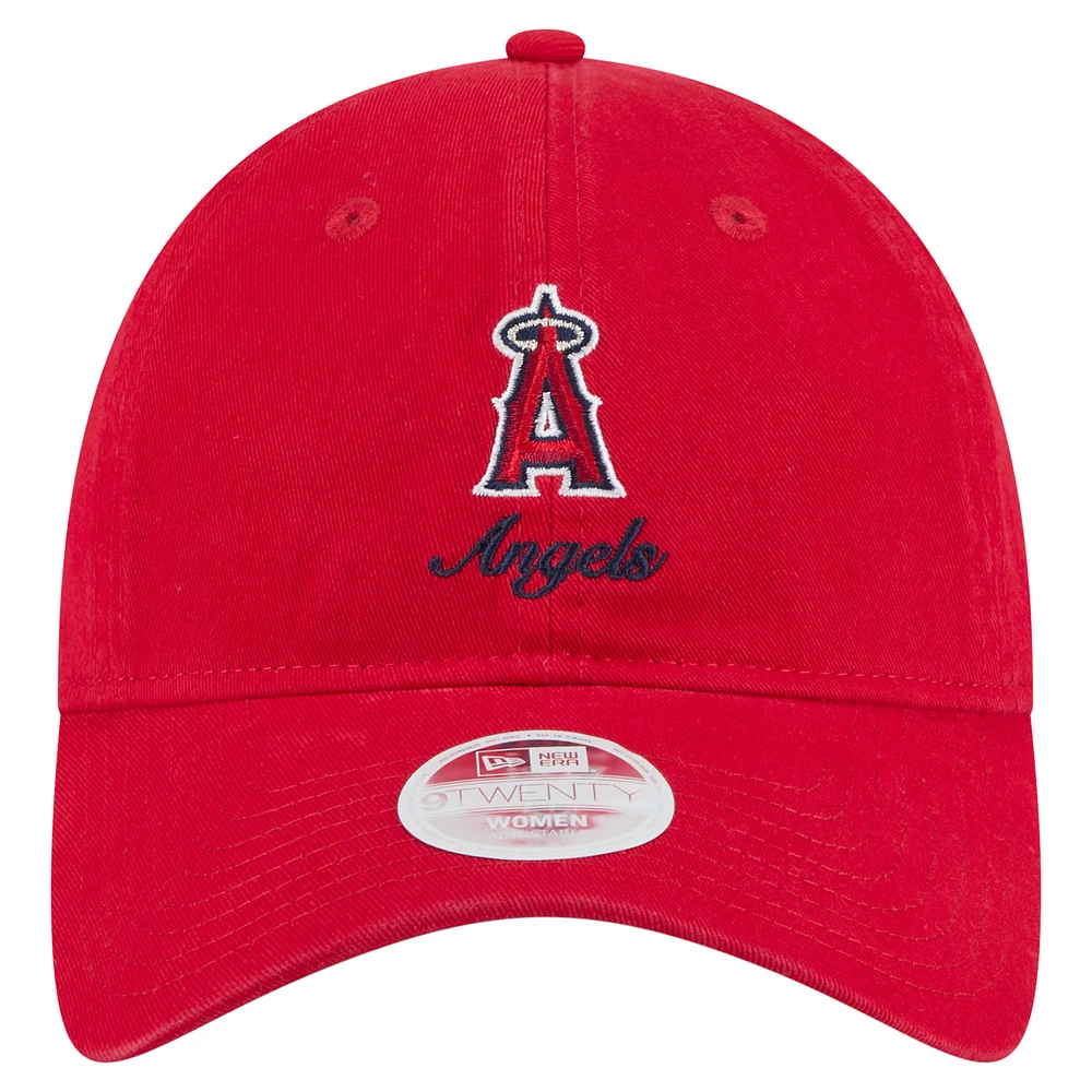 Casquette ajustable New Era rouge Los Angeles Angels Preppy Team 9TWENTY pour femme