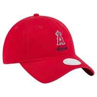 Casquette ajustable New Era rouge Los Angeles Angels Preppy Team 9TWENTY pour femme