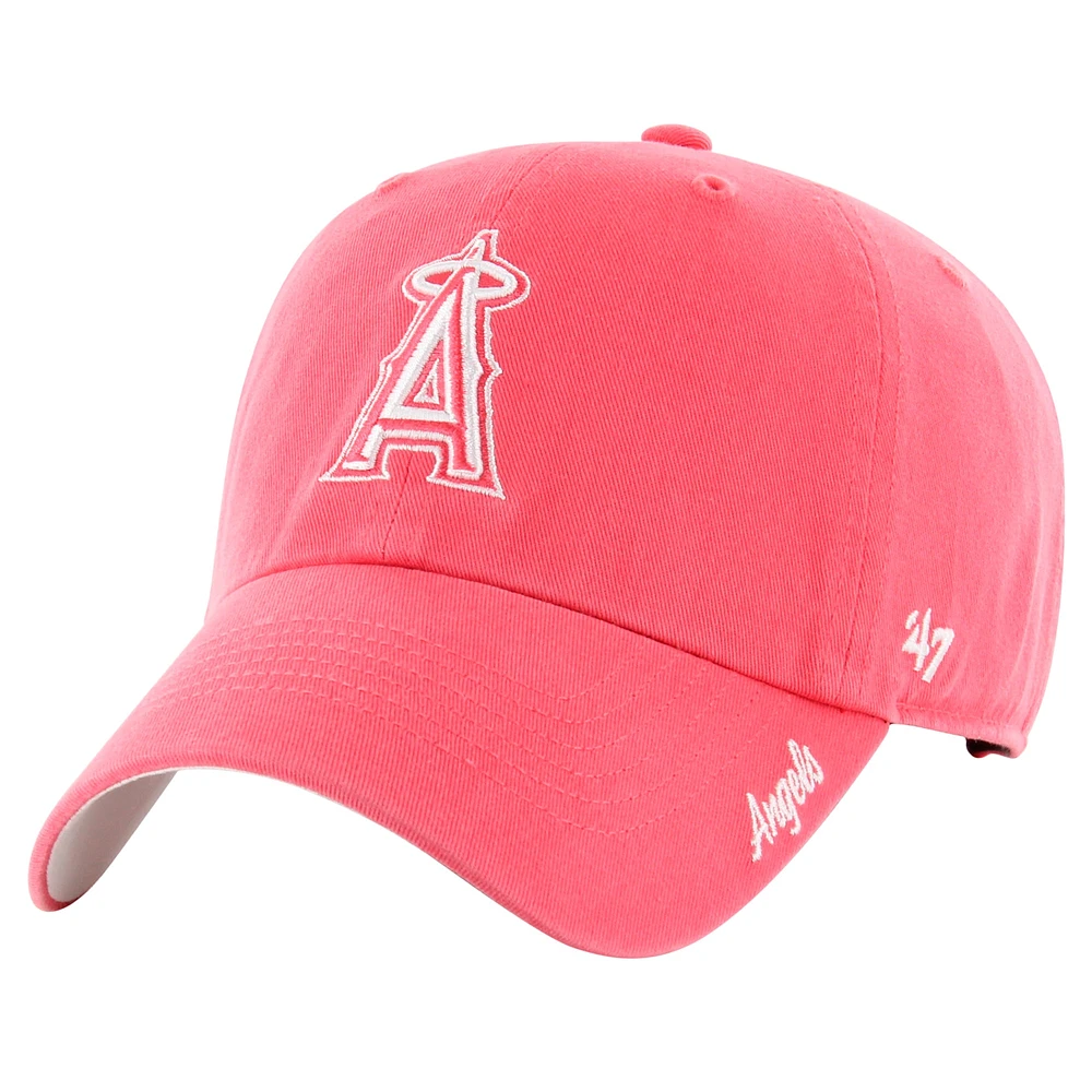 Women's '47 Red Los Angeles Angels Luminance Cheer Clean Up Adjustable Hat