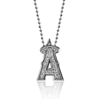 Los Angeles Angels Alex Woo Women's Little Logo 14kt White Gold & Diamond Necklace