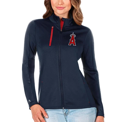 Women's Antigua Navy/Red Los Angeles Angels Generation Full-Zip Jacket