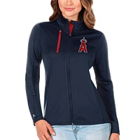 Women's Antigua Navy/Red Los Angeles Angels Generation Full-Zip Jacket