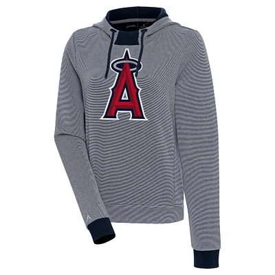 Sweat à capuche trois bandes bleu marine/blanc pour femme Los Angeles Angels Axe Bunker Tri-Blend