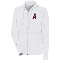 Women's Antigua  White Los Angeles Angels Moving Full-Zip Jacket