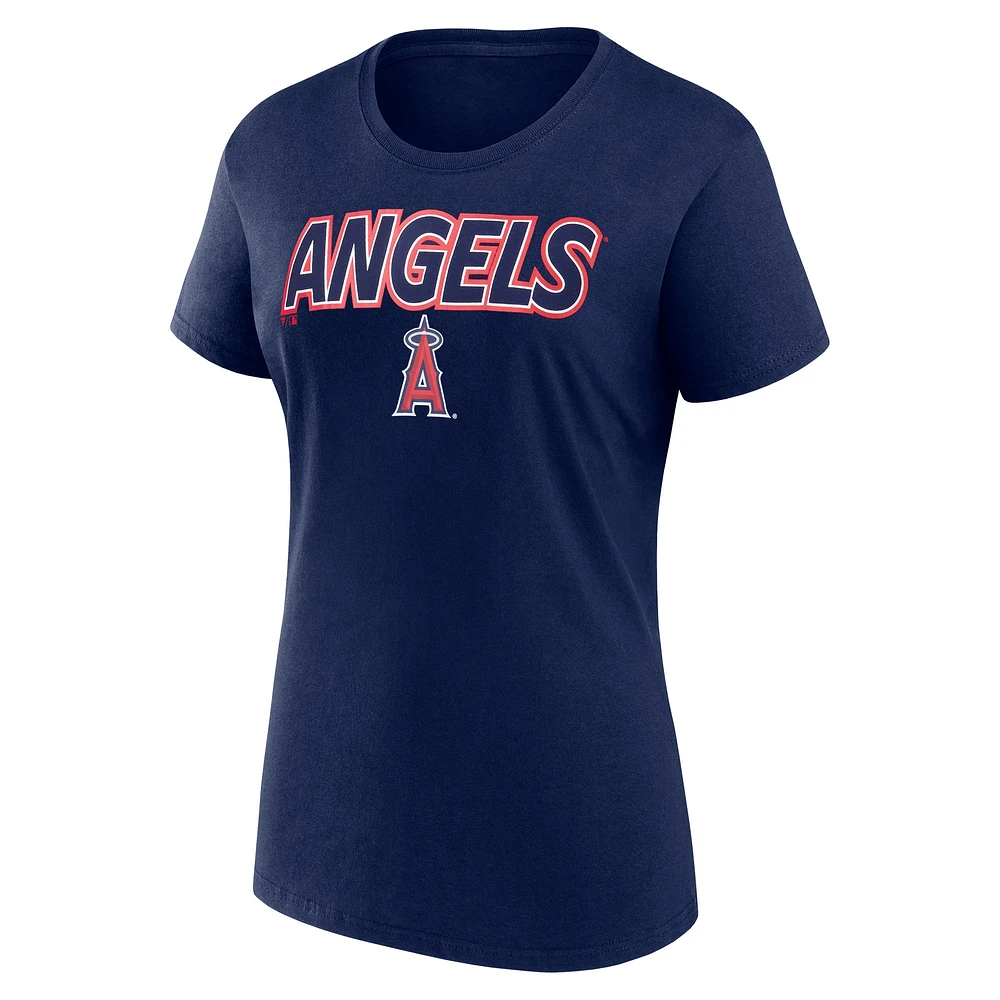 T-shirt Fanatics bleu marine pour femme Los Angeles Angels Risk