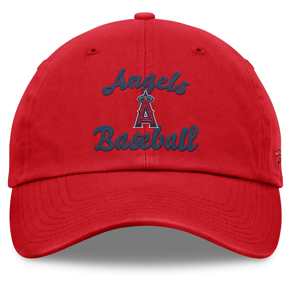 Women's Fanatics Red Los Angeles Angels Fundamental Script Logo Adjustable Hat