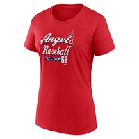 T-shirt ajusté avec logo rouge Los Angeles Angels Fanatics pour femmes