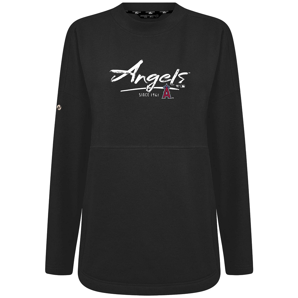 Women's Levelwear Black Los Angeles Angels Accolade Beaudry Express Pullover Sweatshirt