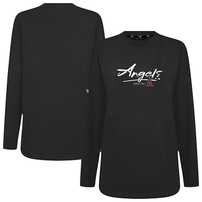 Women's Levelwear Black Los Angeles Angels Accolade Beaudry Express Pullover Sweatshirt