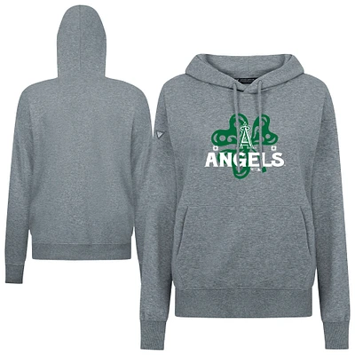 Women's Levelwear Los Angeles Angels St. Patrick's Day Adorn Shamrock Pullover Hoodie