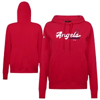 Women's Levelwear Red Los Angeles Angels Accolade Adorn Monument Pullover Hoodie