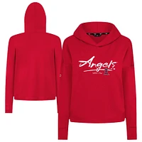 Women's Levelwear Red Los Angeles Angels Accolade Sweet Express Cropped Tri-Blend Pullover Hoodie