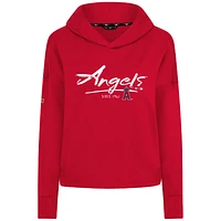 Women's Levelwear Red Los Angeles Angels Accolade Sweet Express Cropped Tri-Blend Pullover Hoodie
