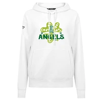 Sweat à capuche blanc imprimé trèfle pour la Saint-Patrick des Los Angeles Angels femme Levelwear