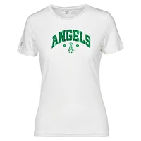 Women's Levelwear White Los Angeles Angels St. Patrick's Day Maddox Plaid T-Shirt