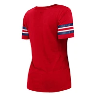 T-shirt rouge Los Angeles Angels Team Stripe New Era pour femme