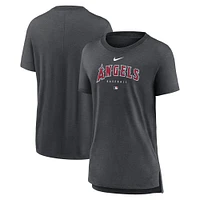 T-shirt Nike Los Angeles Angels Authentic Collection Early Work tri-mélange anthracite chiné pour femme