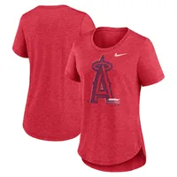 T-shirt triple mélange Nike Los Angeles Angels Touch pour femme rouge chiné