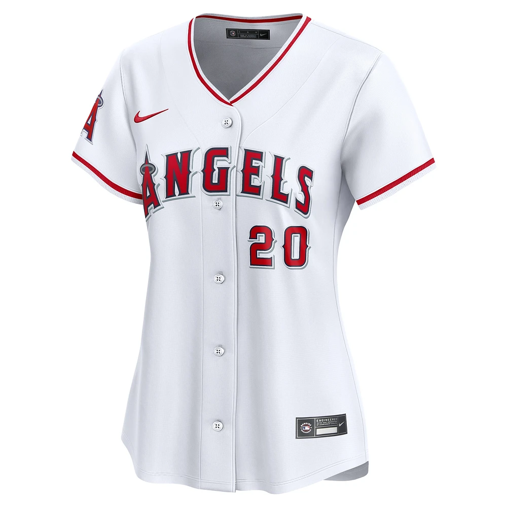 Maillot de joueur Nike Jared Walsh blanc Los Angeles Angels Home Limited pour femme