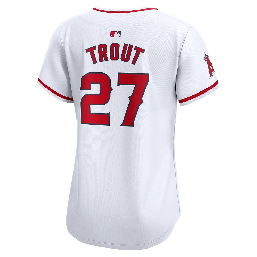 Maillot Nike Mike Trout pour femme, blanc, Los Angeles Angels Home Limited Player