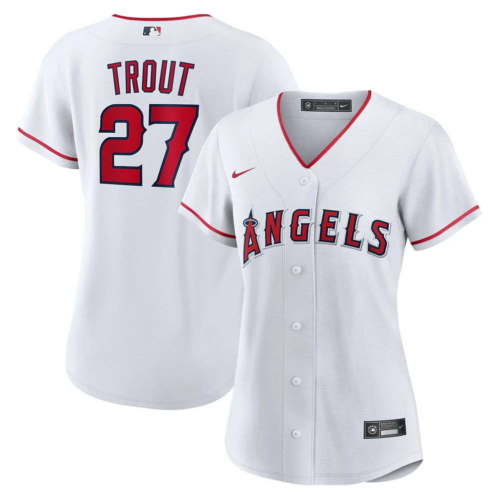 Maillot Los Angeles Angels Nike Mike Trout Home Replica Player pour Femme Blanc