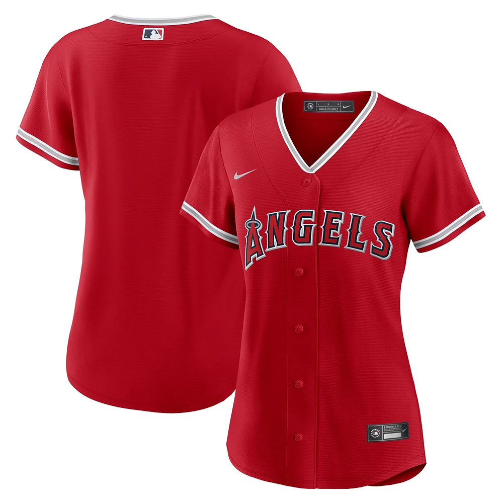 Maillot Nike rouge de l'équipe réplique alternative des Los Angeles Angels pour femme