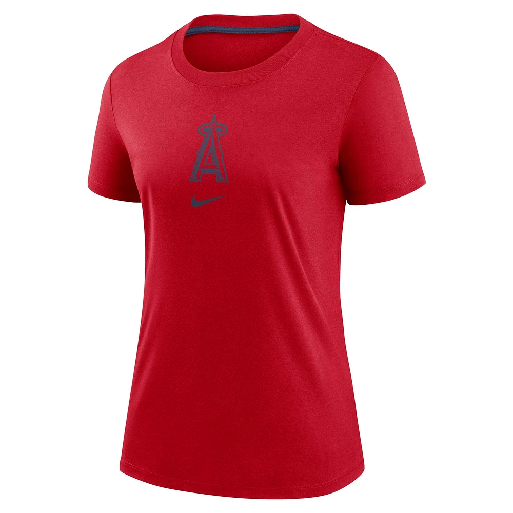 Women's Nike Red Los Angeles Angels Authentic Collection Early Work Tri-Blend T-Shirt