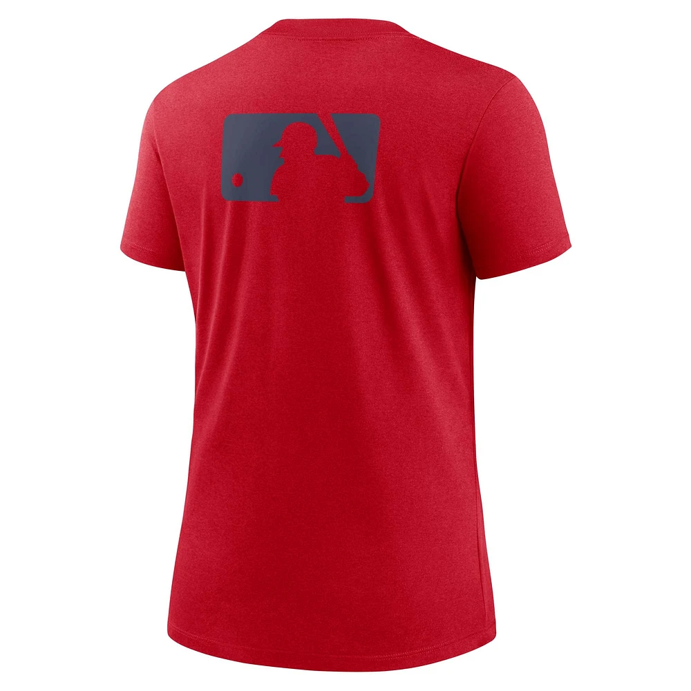 Women's Nike Red Los Angeles Angels Authentic Collection Early Work Tri-Blend T-Shirt