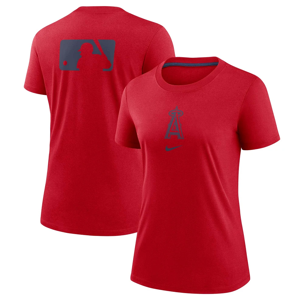 Women's Nike Red Los Angeles Angels Authentic Collection Early Work Tri-Blend T-Shirt