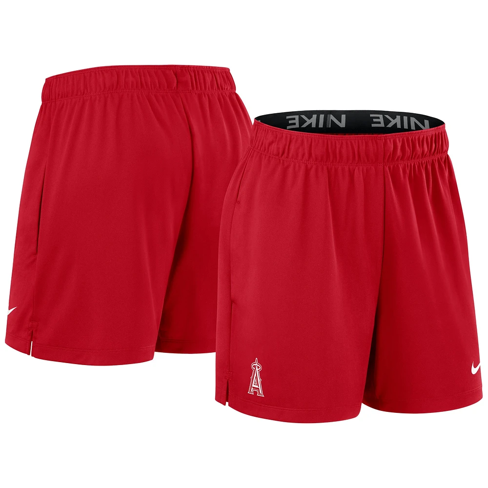 Women's Nike Red Los Angeles Angels Authentic Collection Knit Shorts