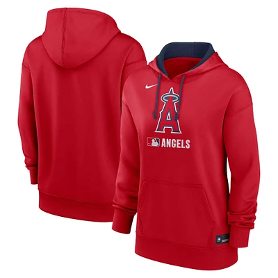 Women's Nike Red Los Angeles Angels Authentic Collection Performance Pullover Hoodie