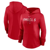 Sweat à capuche Performance d'avant-match Nike Los Angeles Angels Authentic Collection rouge pour femme