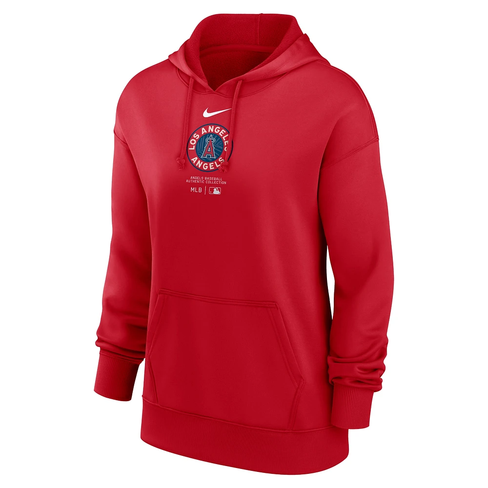 Women's Nike Red Los Angeles Angels City Connect Practice Performance Pullover Hoodie