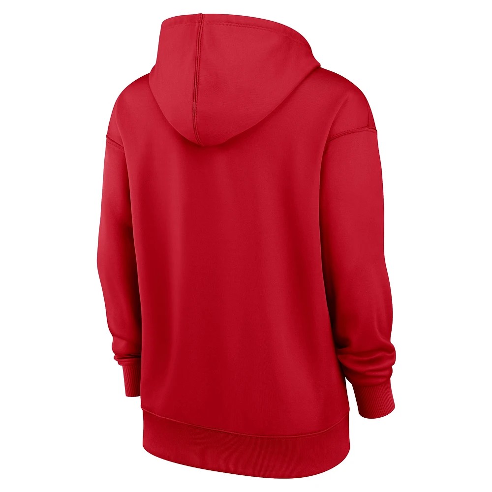 Women's Nike Red Los Angeles Angels City Connect Practice Performance Pullover Hoodie