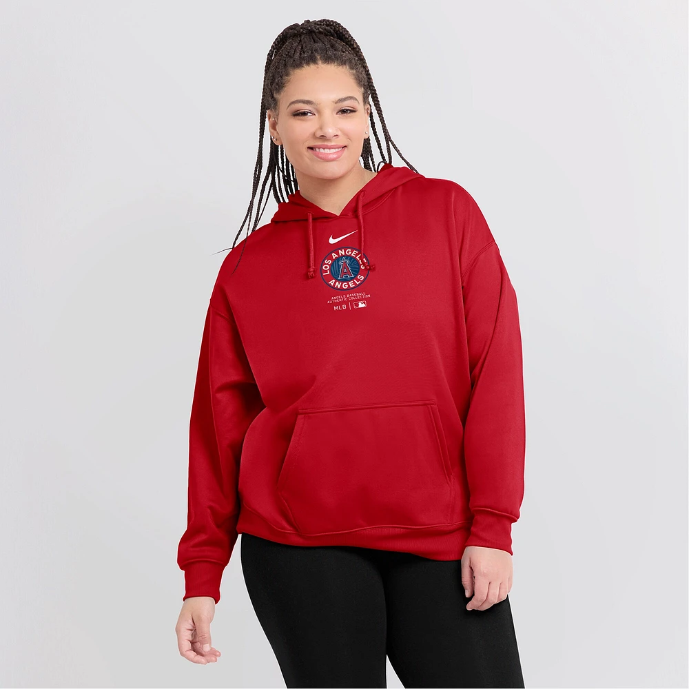 Women's Nike Red Los Angeles Angels City Connect Practice Performance Pullover Hoodie