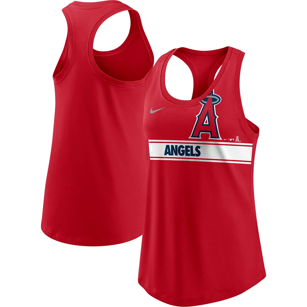 Women's Nike Red Los Angeles Angels Cropped Logo Performance Racerback Tank Top